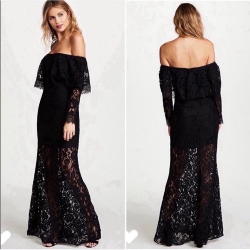 Ali & Jay lace off shoulder maxi dress XS
